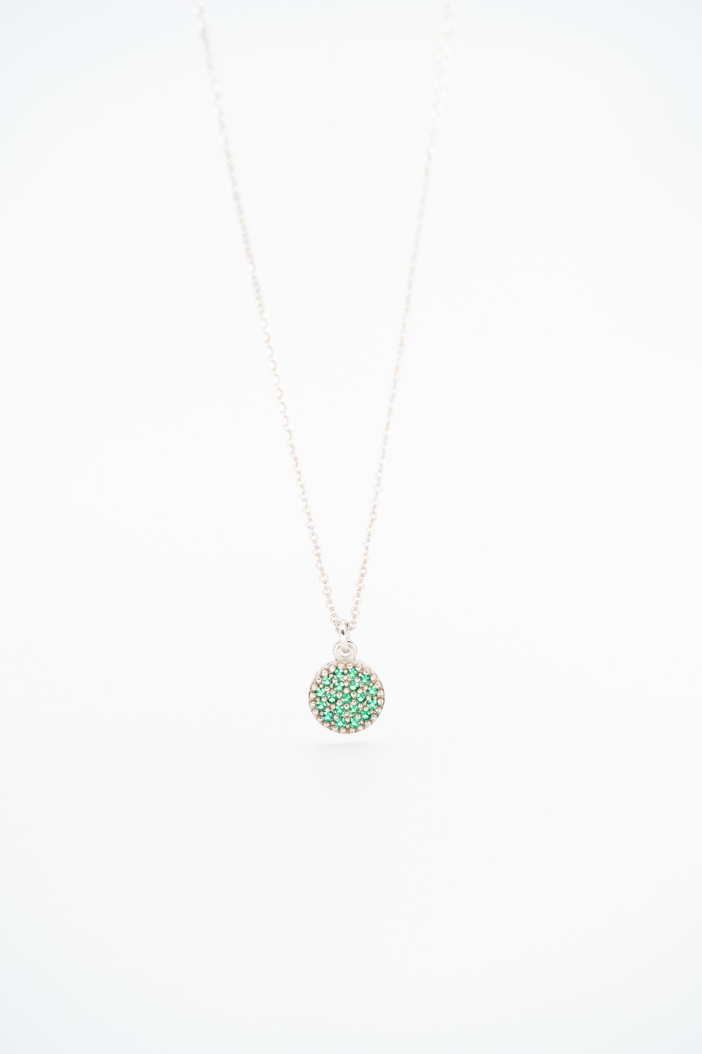 Elegant Silver & Green Zirconia Pendant Necklace