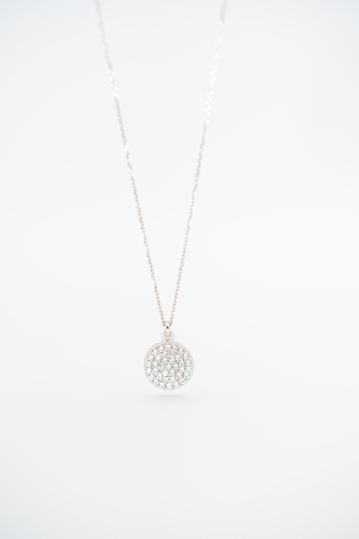 Radiant Silver & Zirconia Pave Pendant Necklace
