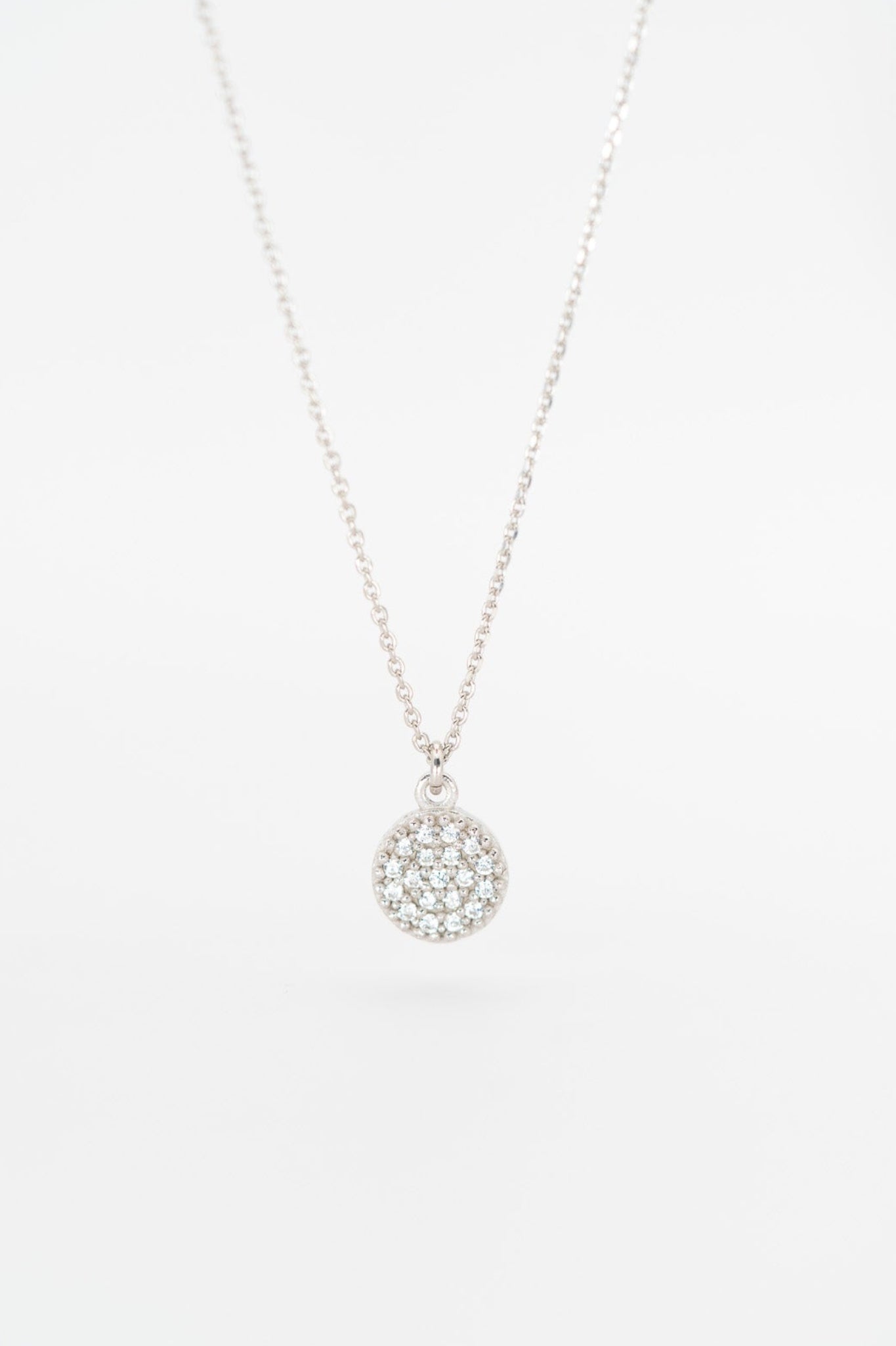 Luxe Frost Pave Pendant Necklace