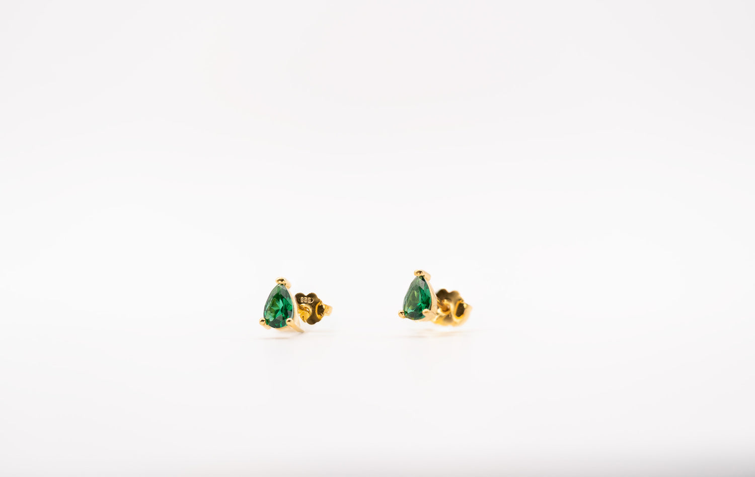 Emerald Teardrop Stud Earrings