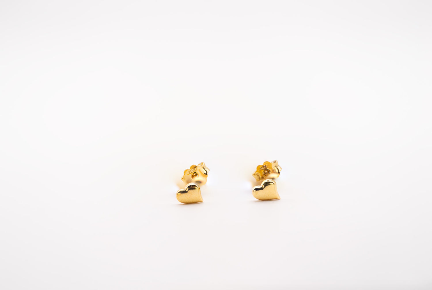 Golden Love Heart Stud Earrings