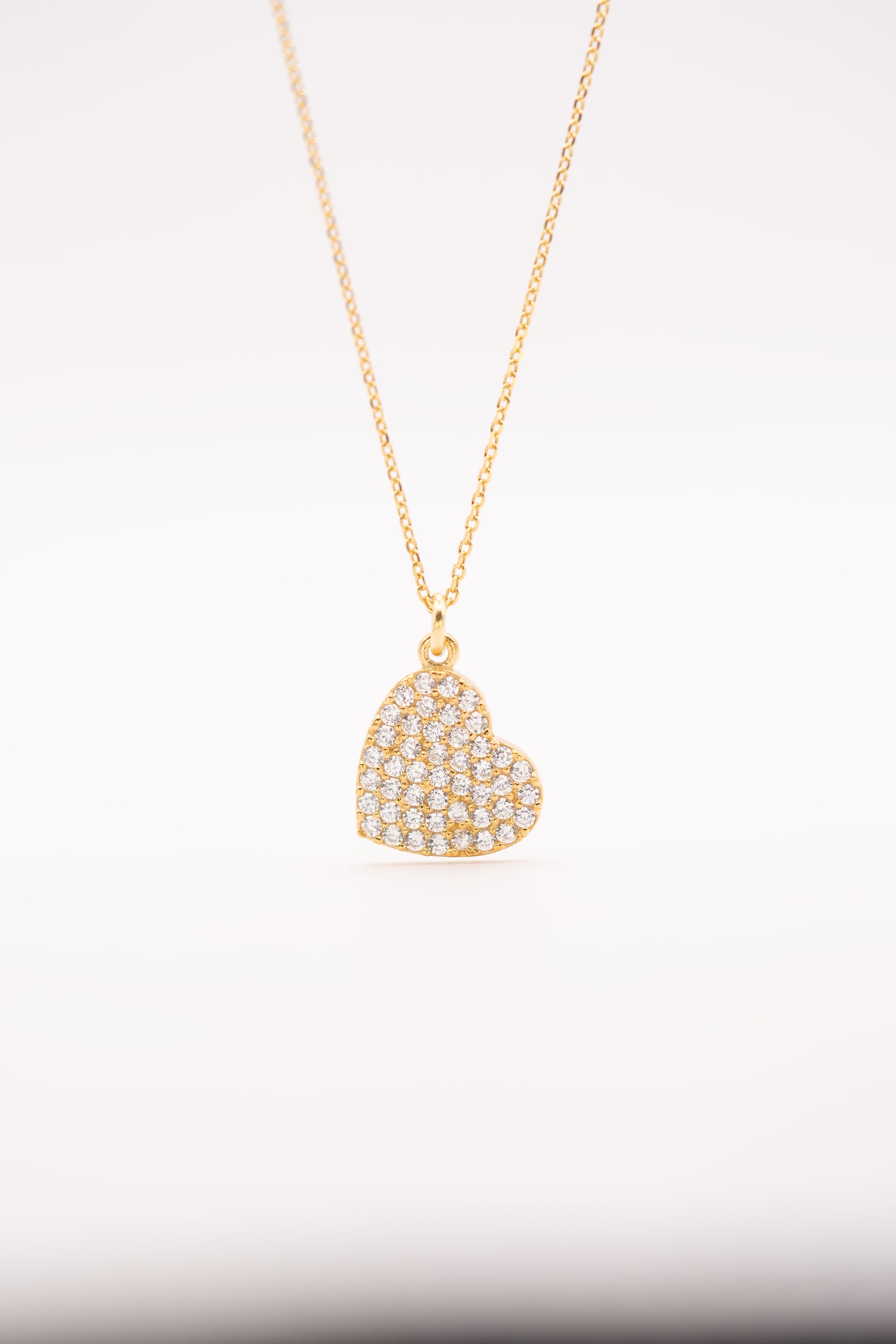 Golden Sparkle Heart Pendant
